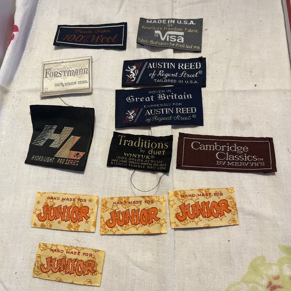 Vintage Embroidered Clothing Tags